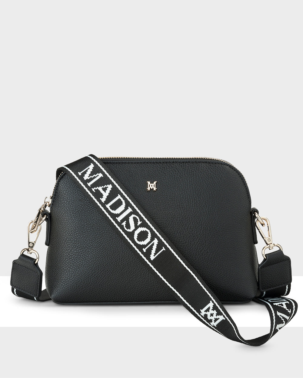 Sophie Curve Top Crossbody Bag + Monogram Stripe Bag Strap-Handbags-PEROZ Accessories