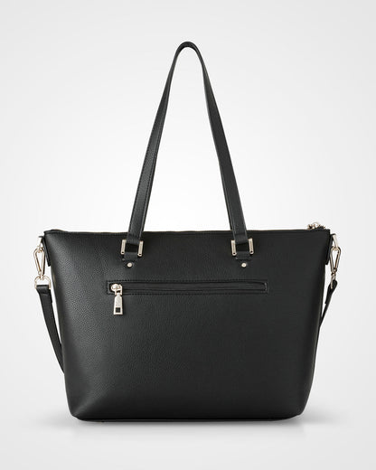 Vivian Medium Zip Top Tote With Crossbody Strap-Handbags-PEROZ Accessories