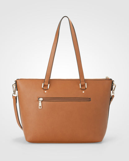 Vivian Medium Zip Top Tote With Aztec Strap-Handbags-PEROZ Accessories