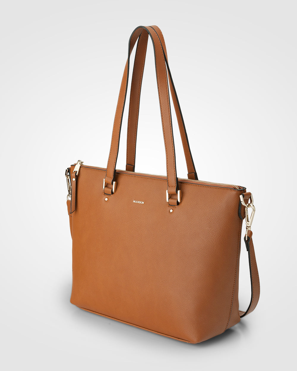 Vivian Medium Zip Top Tote With Crossbody Strap-Handbags-PEROZ Accessories