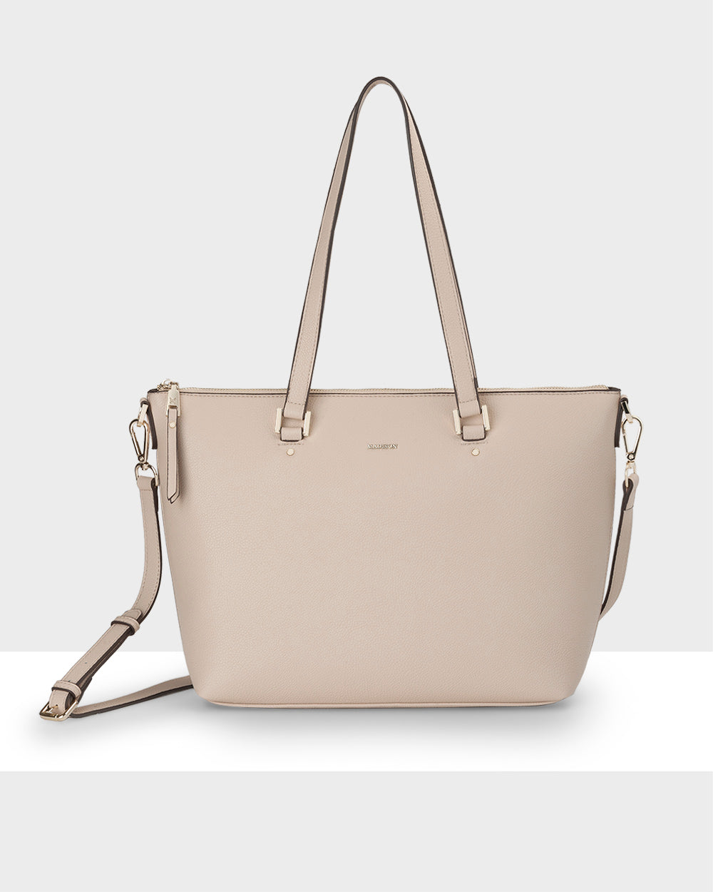 Vivian Medium Zip Top Tote With Crossbody Strap-Handbags-PEROZ Accessories