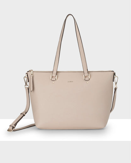 Vivian Medium Zip Top Tote With Monogram Strap-Handbags-PEROZ Accessories