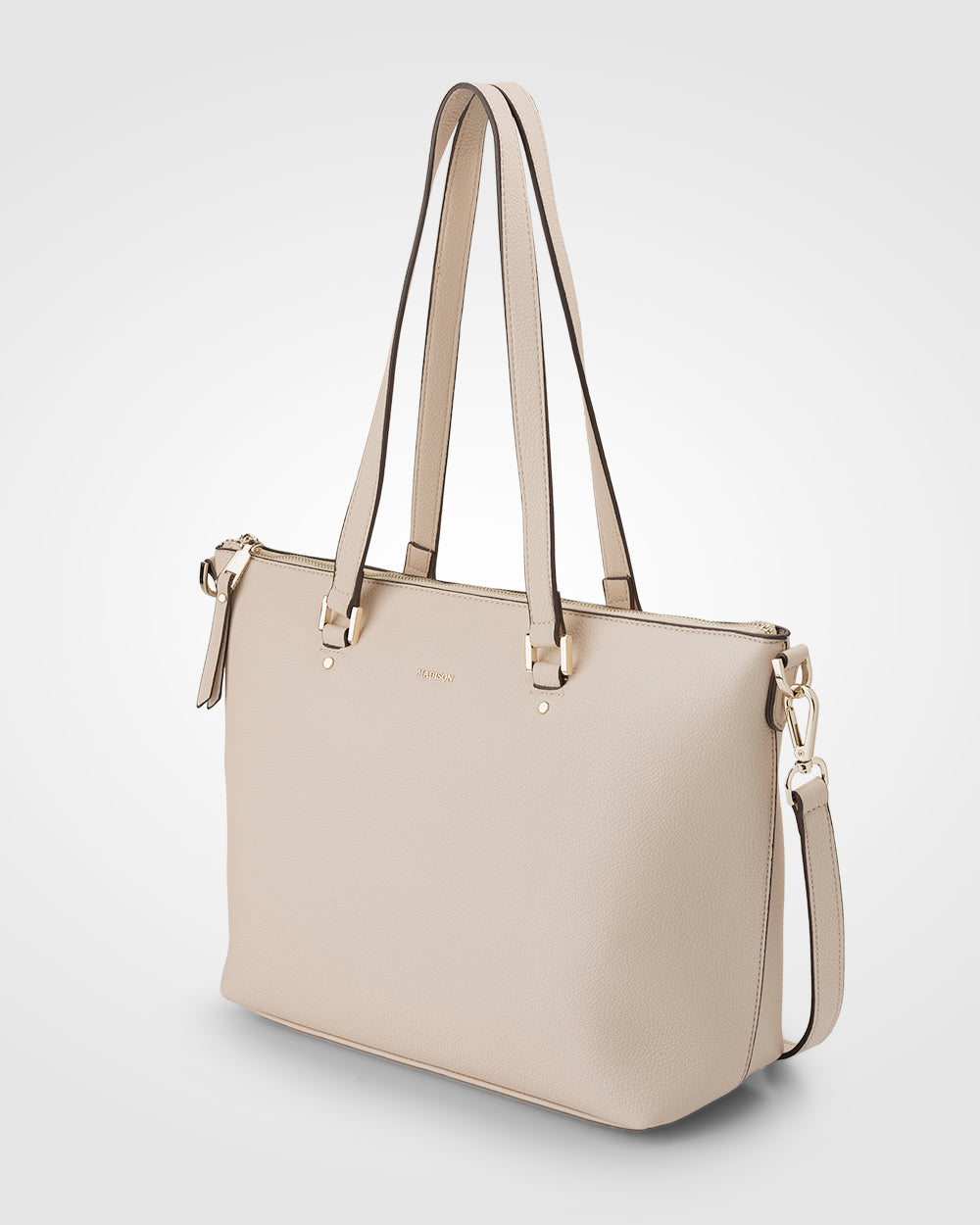 Vivian Medium Zip Top Tote With Monogram Strap-Handbags-PEROZ Accessories