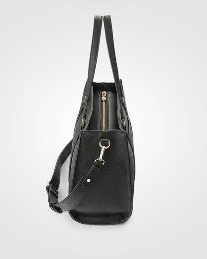 Riley Zip Top Tote + Stripe Bag Strap-Handbags-PEROZ Accessories