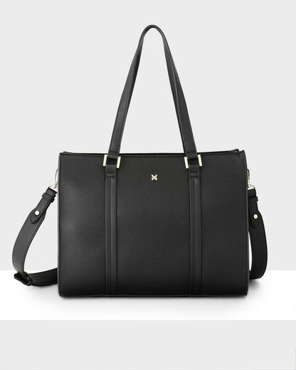 Riley Zip Top Tote With Crossbody Strap-Handbags-PEROZ Accessories