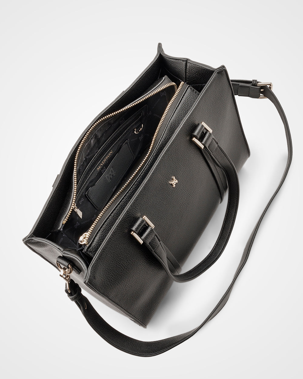 Riley Zip Top Tote + Stripe Bag Strap-Handbags-PEROZ Accessories