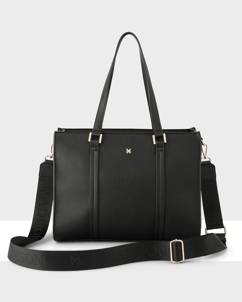 Riley Zip Top Tote + Monogram Bag Strap-Handbags-PEROZ Accessories