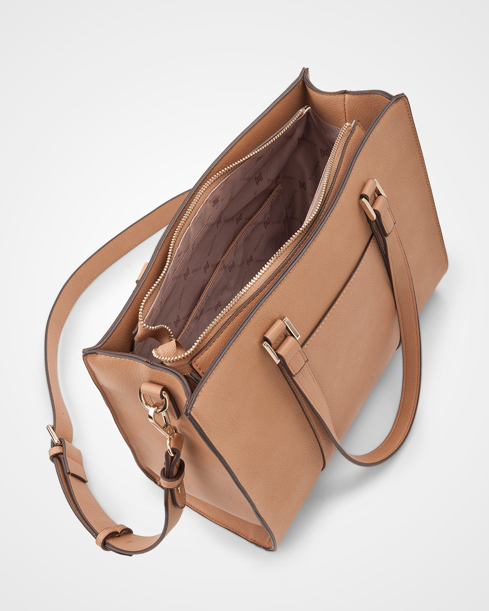 Riley Zip Top Tote With Crossbody Strap-Handbags-PEROZ Accessories