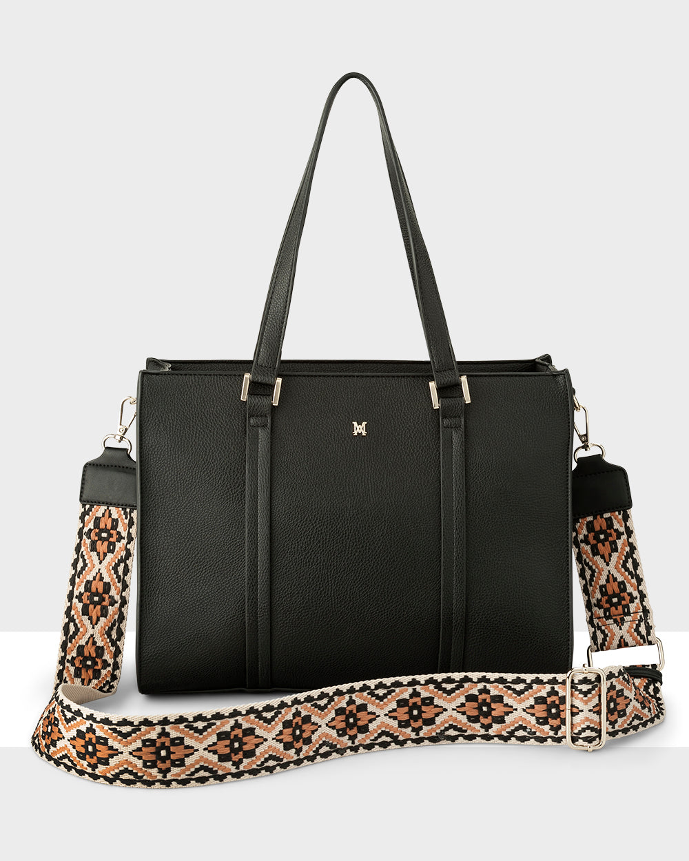 Riley Zip Top Tote + Aztec Bag Strap-Handbags-PEROZ Accessories