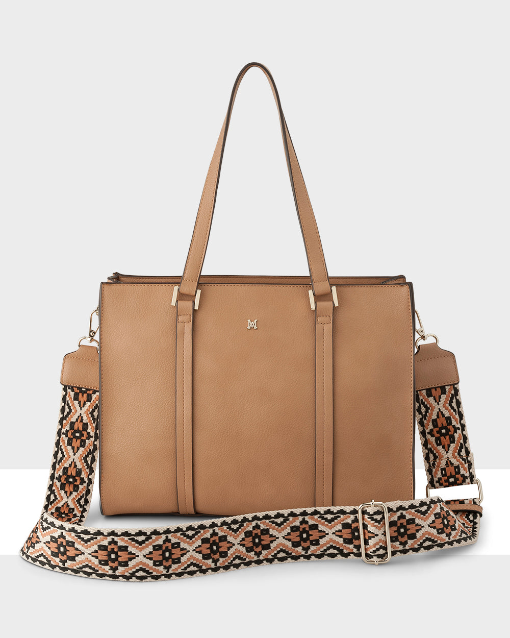 Riley Zip Top Tote + Aztec Bag Strap-Handbags-PEROZ Accessories