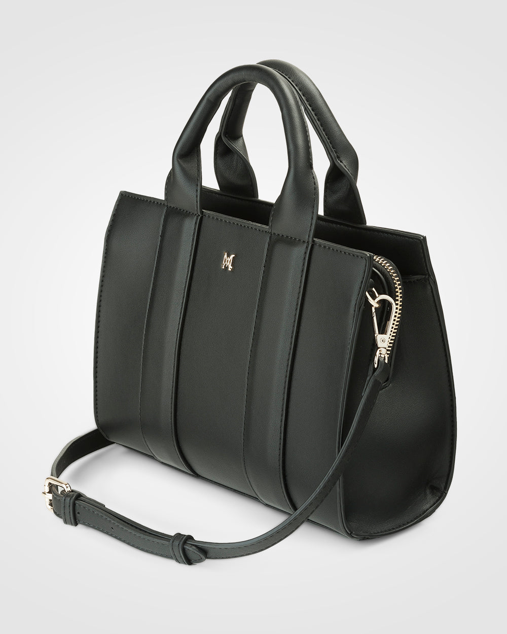 Nova Small Grab Tote With Monogram Strap-Handbags-PEROZ Accessories