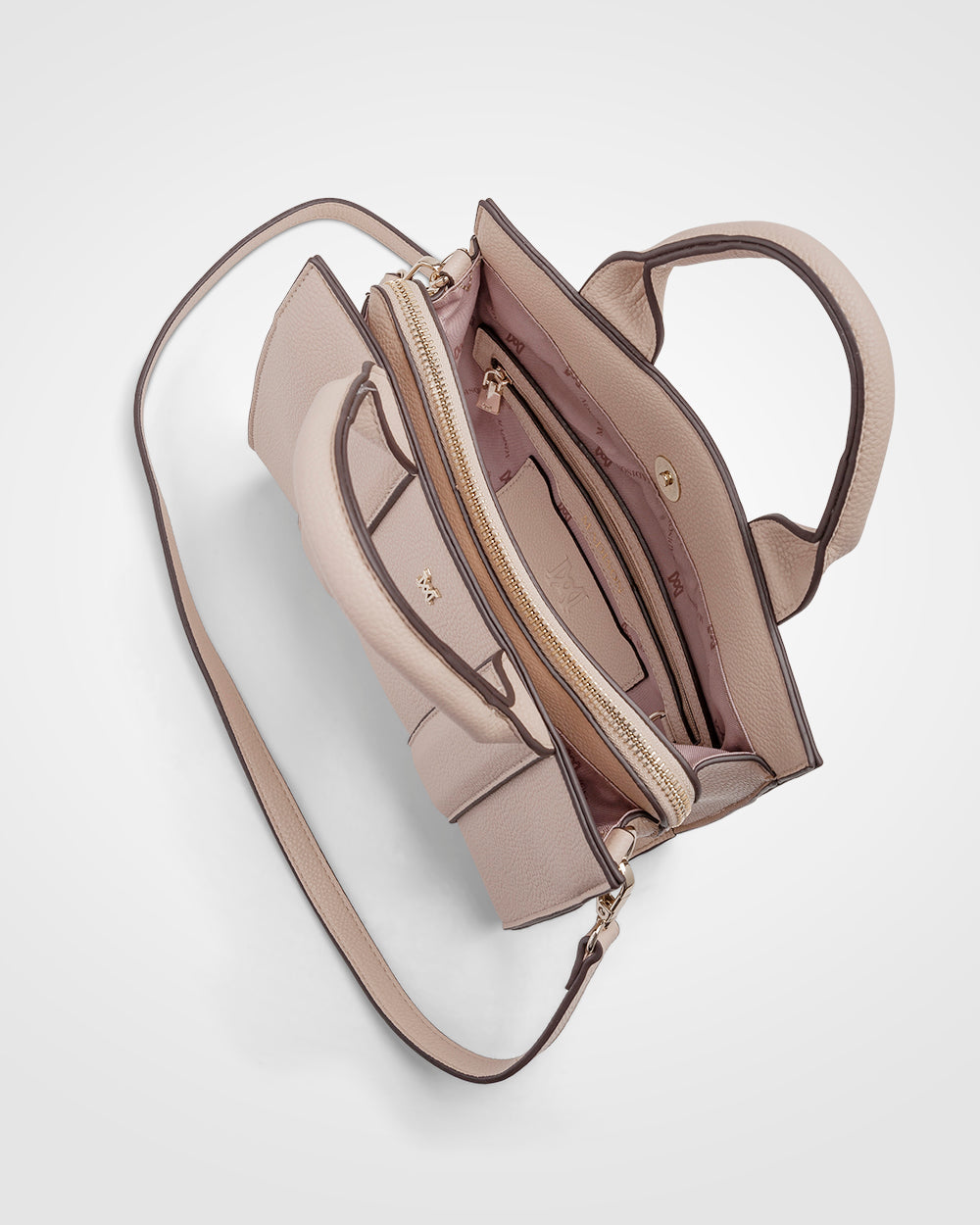 Nova Small Grab Tote With Metallic Stripe Strap-Handbags-PEROZ Accessories