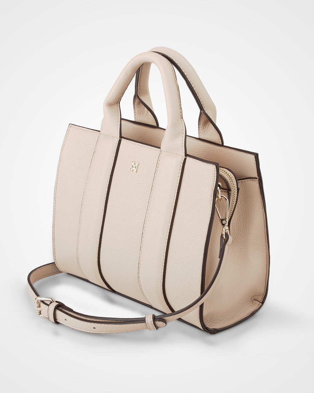 Nova Small Grab Tote With Monogram Strap-Handbags-PEROZ Accessories