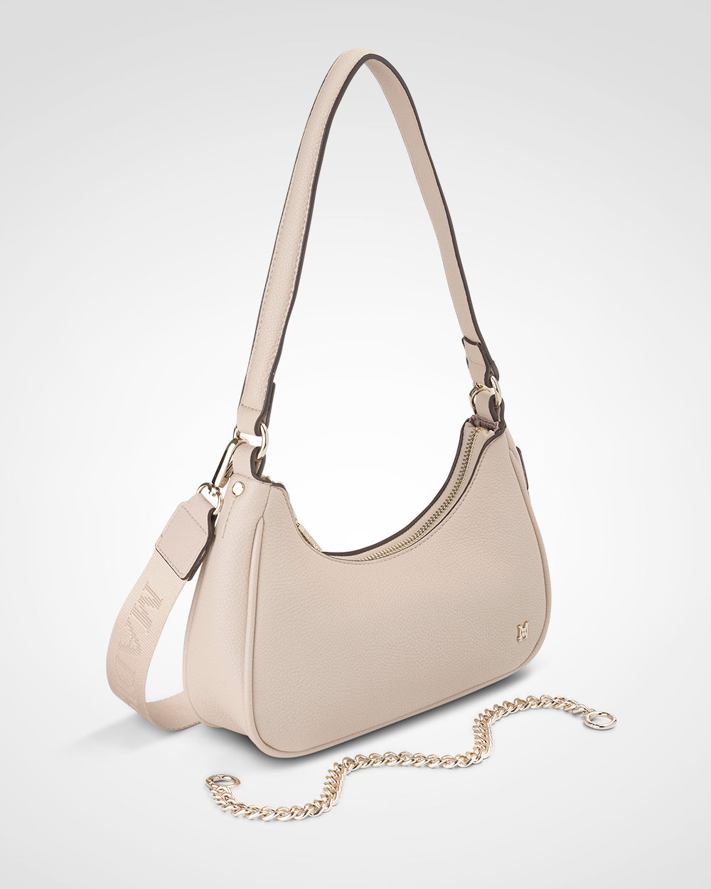 Kaylee Small Shoulder Bag With Chain, Short Strap &amp; Monogram Crossbody-Handbags-PEROZ Accessories