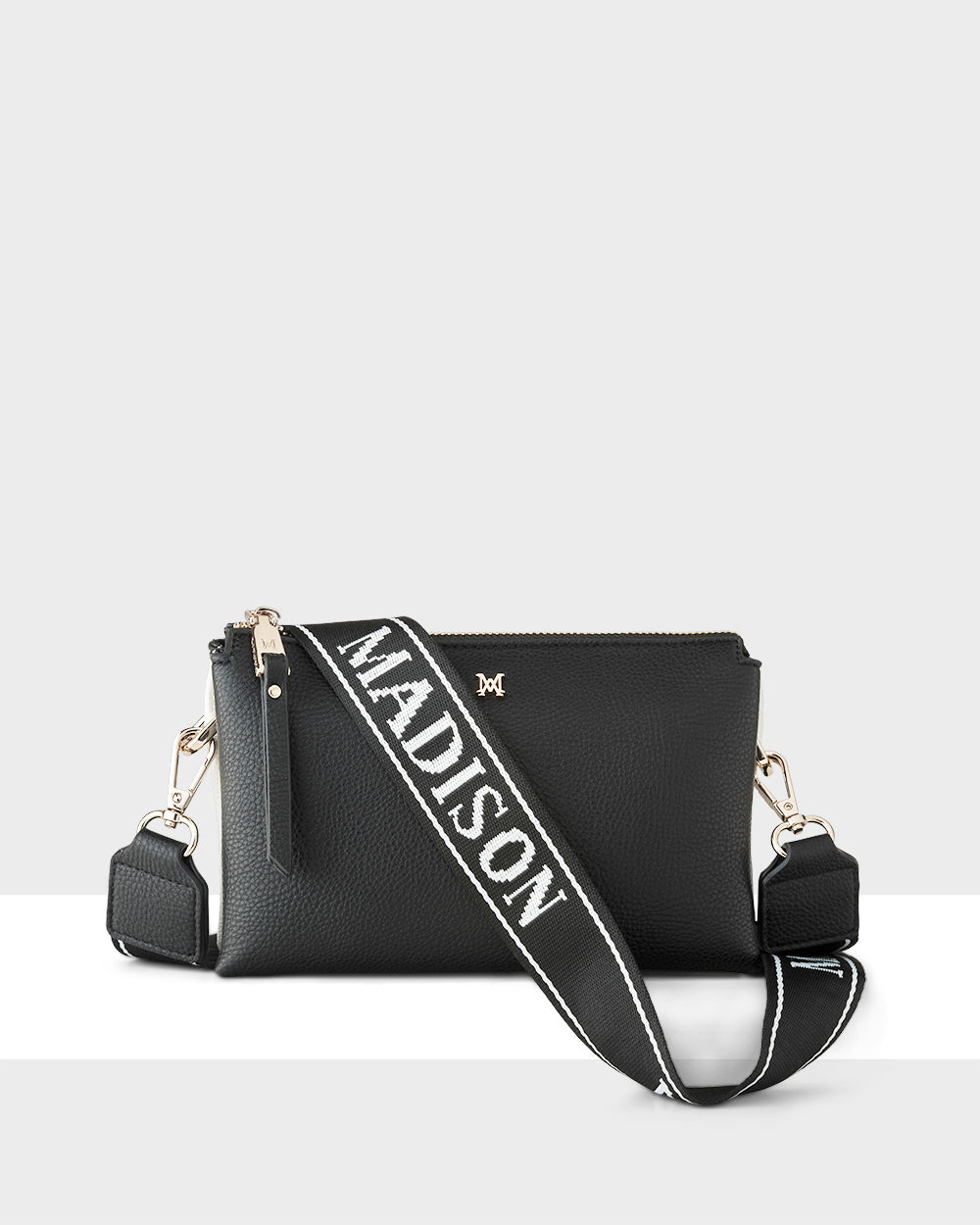 Josie Small 3 Compartment Crossbody Bag With Monogram Strap-Handbags-PEROZ Accessories