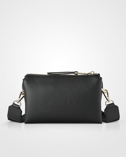 Josie Small 3 Compartment Crossbody Bag With Monogram Strap-Handbags-PEROZ Accessories