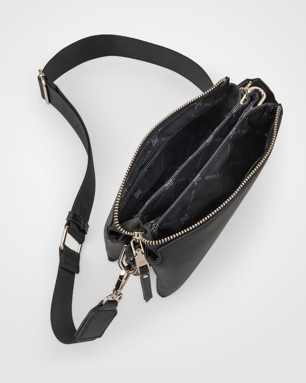 Josie Small 3 Compartment Crossbody Bag With Monogram Strap-Handbags-PEROZ Accessories