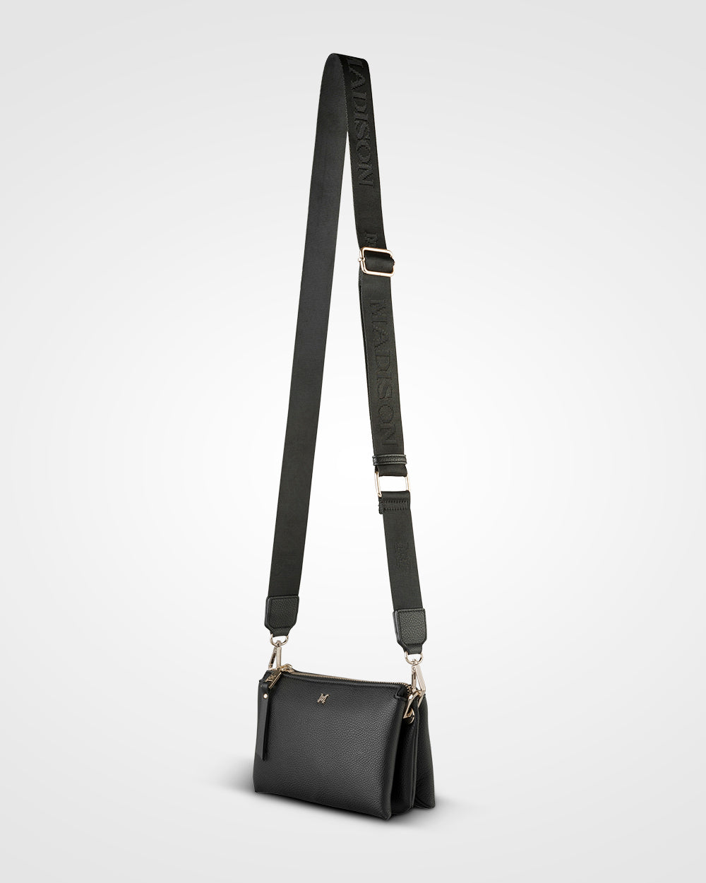 Josie Small 3 Compartment Crossbody Bag With Monogram Strap-Handbags-PEROZ Accessories