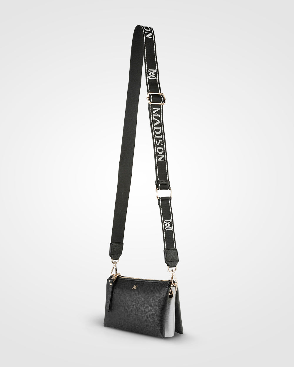 Josie Small 3 Compartment Crossbody Bag With Monogram Strap-Handbags-PEROZ Accessories