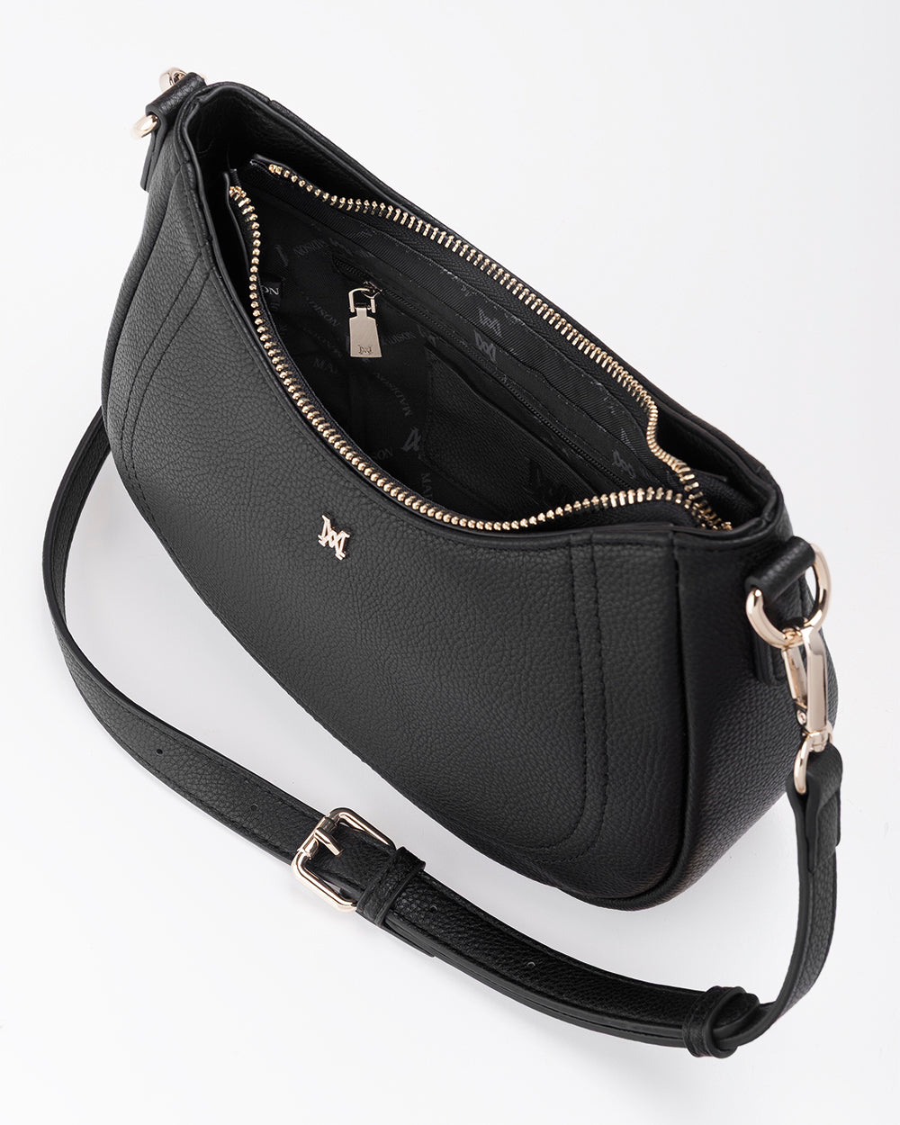 Simone Crescent Zip Top Small Crossbody Bag + Aztec Bag Strap-Handbags-PEROZ Accessories