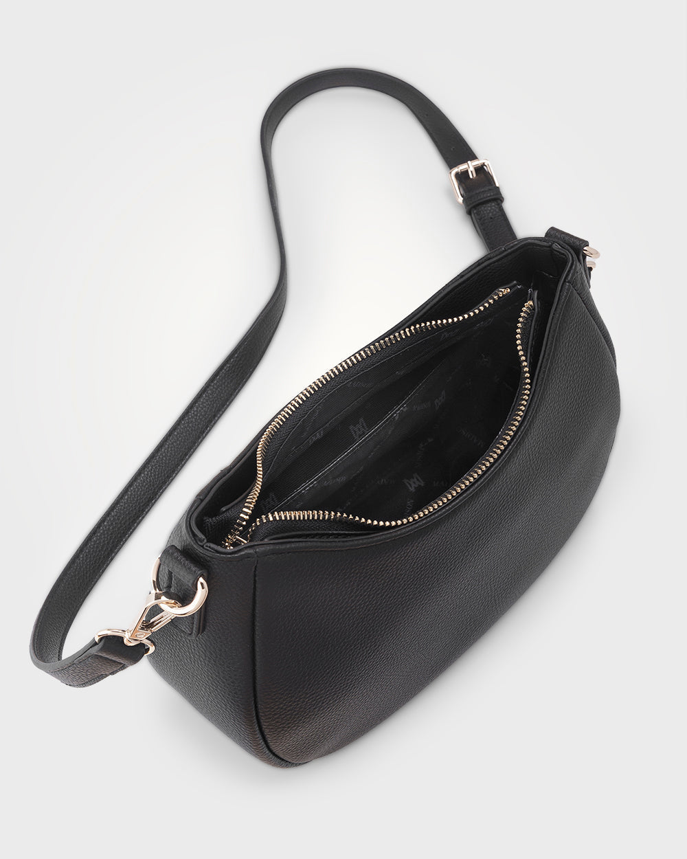 Simone Crescent Zip Top Small Crossbody Bag + Aztec Bag Strap-Handbags-PEROZ Accessories