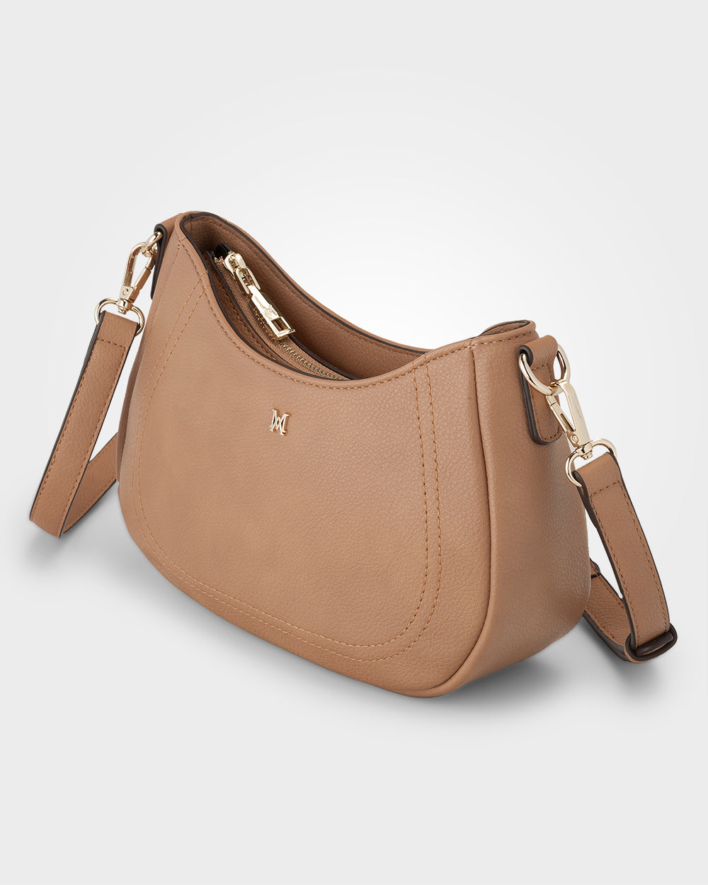 Simone Crescent Zip Top Small Crossbody Bag-Handbags-PEROZ Accessories