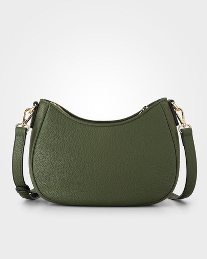 Simone Crescent Zip Top Small Crossbody Bag + Graphic Bag Strap-Handbags-PEROZ Accessories