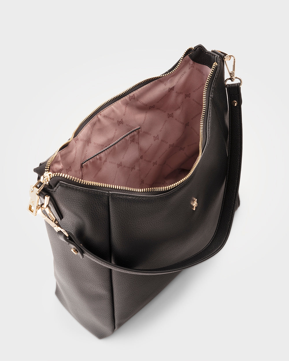 Raquel Soft Large Zip Pocket Hobo Shoulder Bag-Handbags-PEROZ Accessories