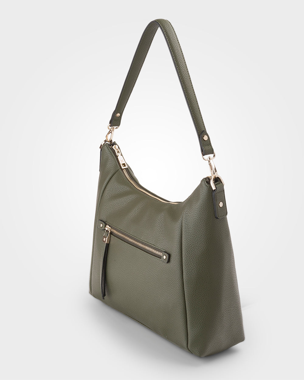 Raquel Soft Large Zip Pocket Hobo Shoulder Bag-Handbags-PEROZ Accessories