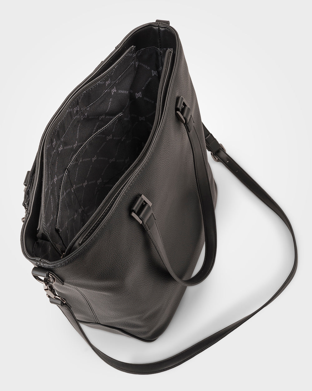 Amelia Large Zip Detail Tote With Crossbody Strap-Handbags-PEROZ Accessories