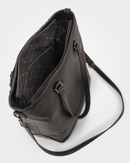 Amelia Large Zip Detail Tote With Crossbody Strap-Handbags-PEROZ Accessories