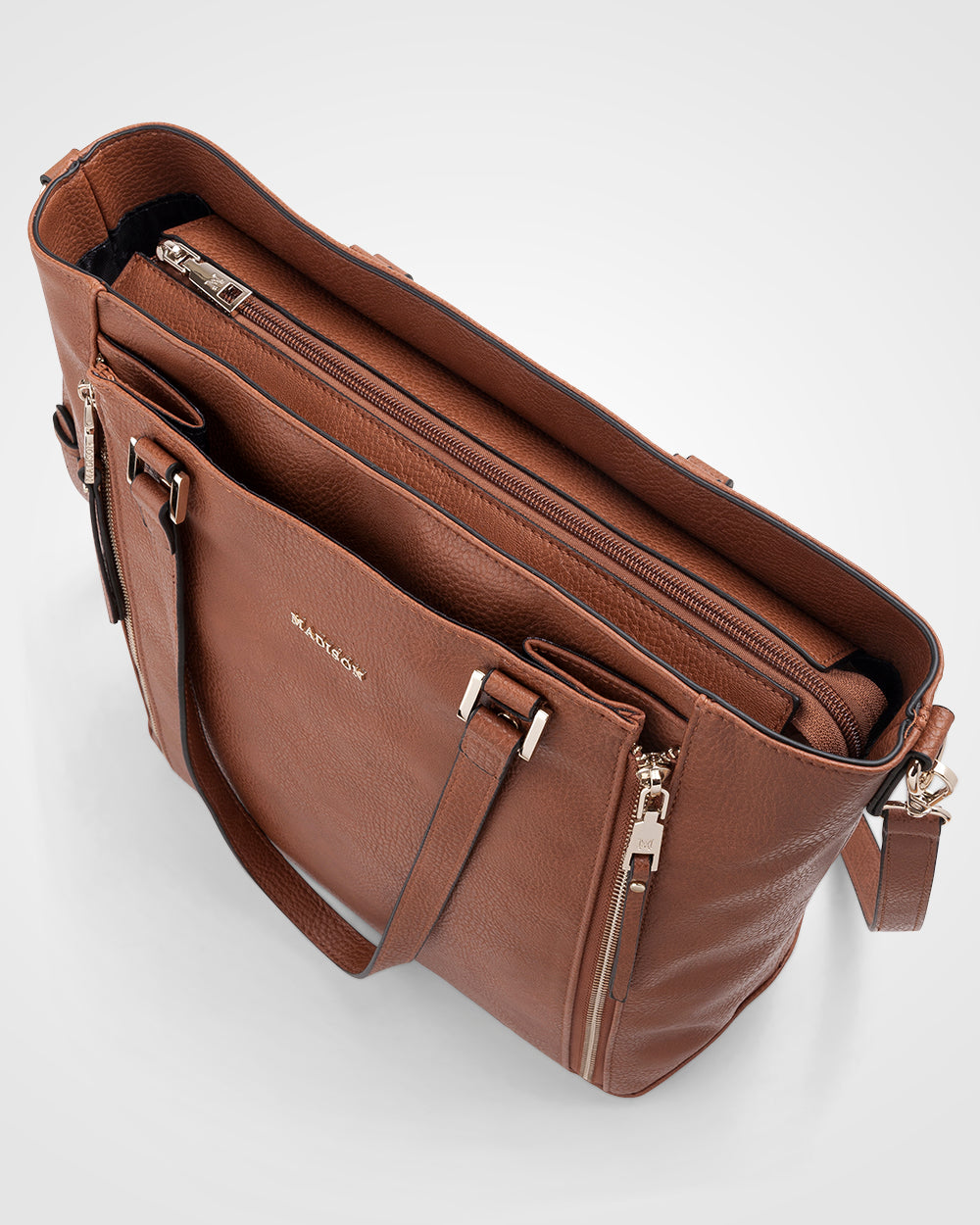 Amelia Large Zip Detail Tote With Crossbody Strap-Handbags-PEROZ Accessories