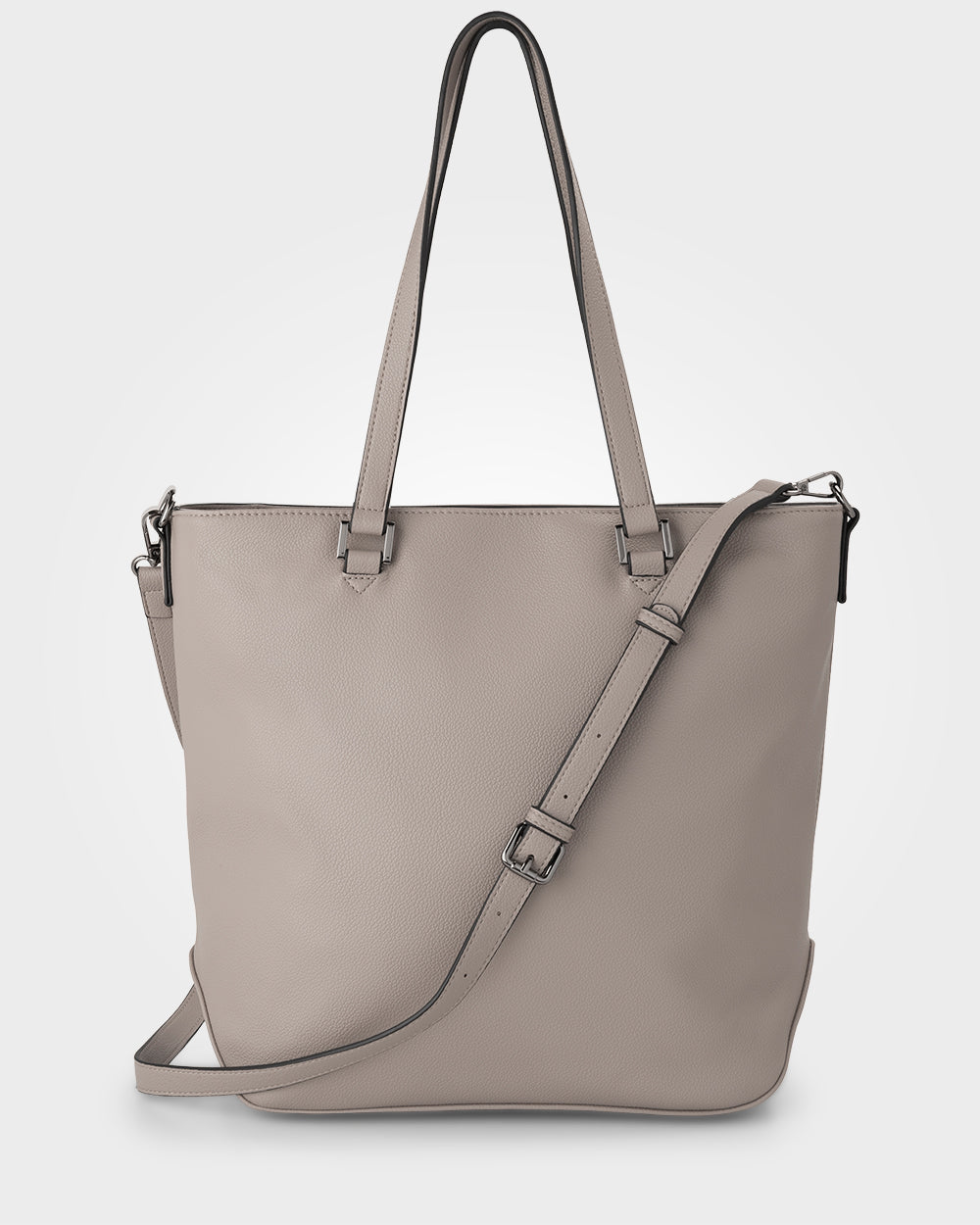 Amelia Large Zip Detail Tote With Crossbody Strap-Handbags-PEROZ Accessories