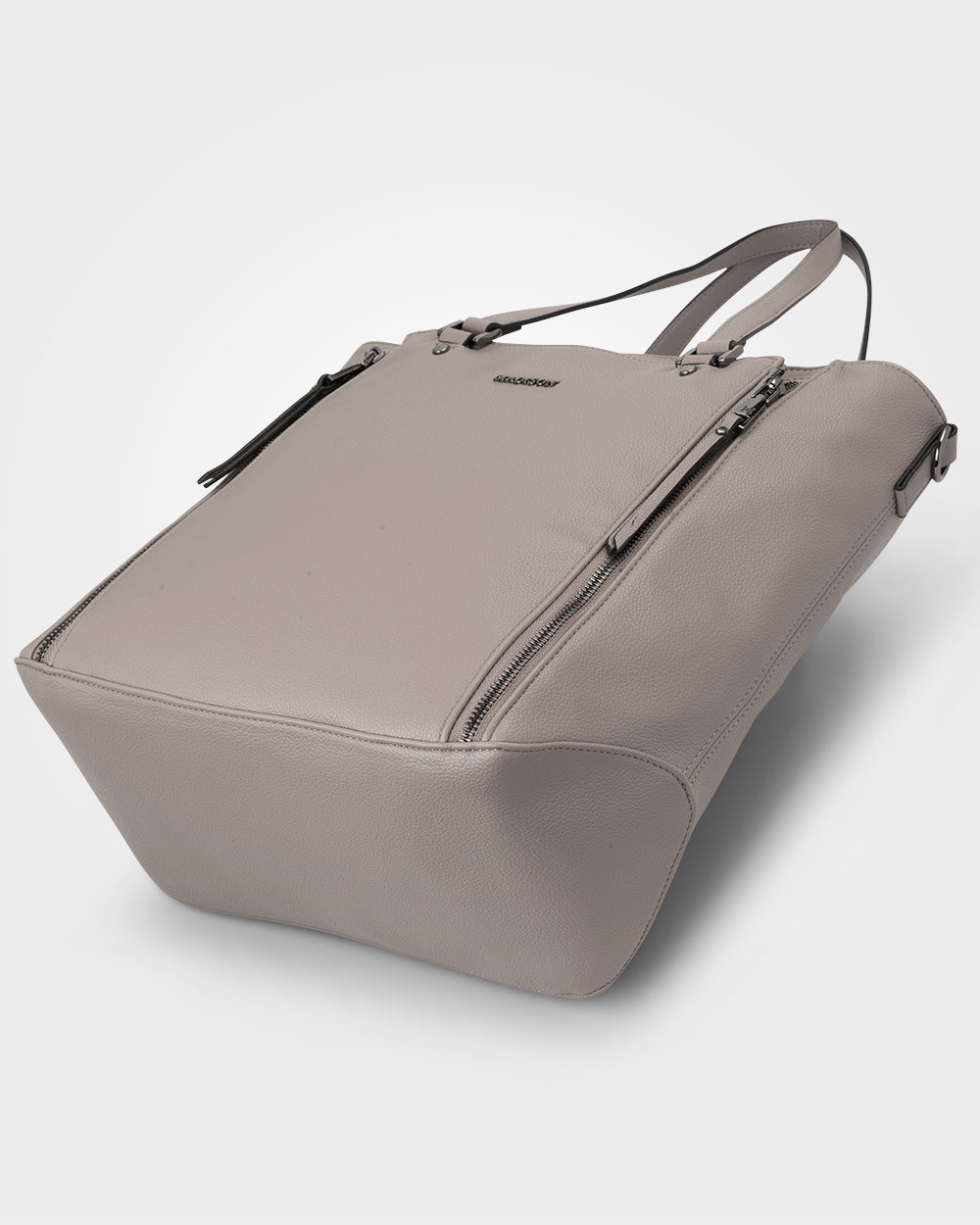 Amelia Large Zip Detail Tote With Crossbody Strap-Handbags-PEROZ Accessories