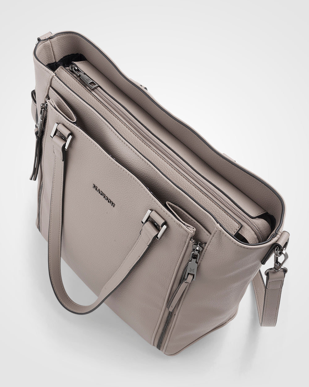 Amelia Large Zip Detail Tote With Crossbody Strap-Handbags-PEROZ Accessories