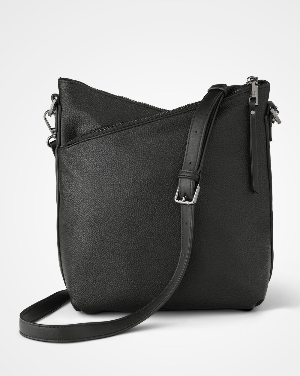 Maya Medium Double Zip Sling Crossbody Bag-Handbags-PEROZ Accessories