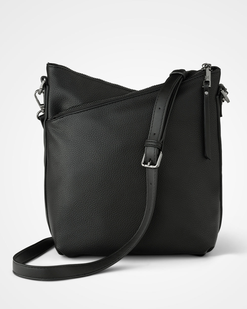 Maya Medium Double Zip Sling Crossbody Bag-Handbags-PEROZ Accessories