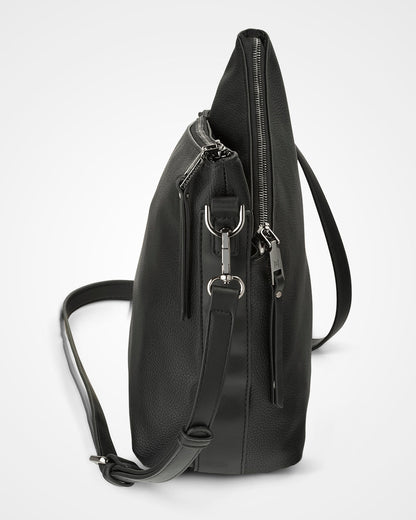 Maya Medium Double Zip Sling Crossbody Bag-Handbags-PEROZ Accessories