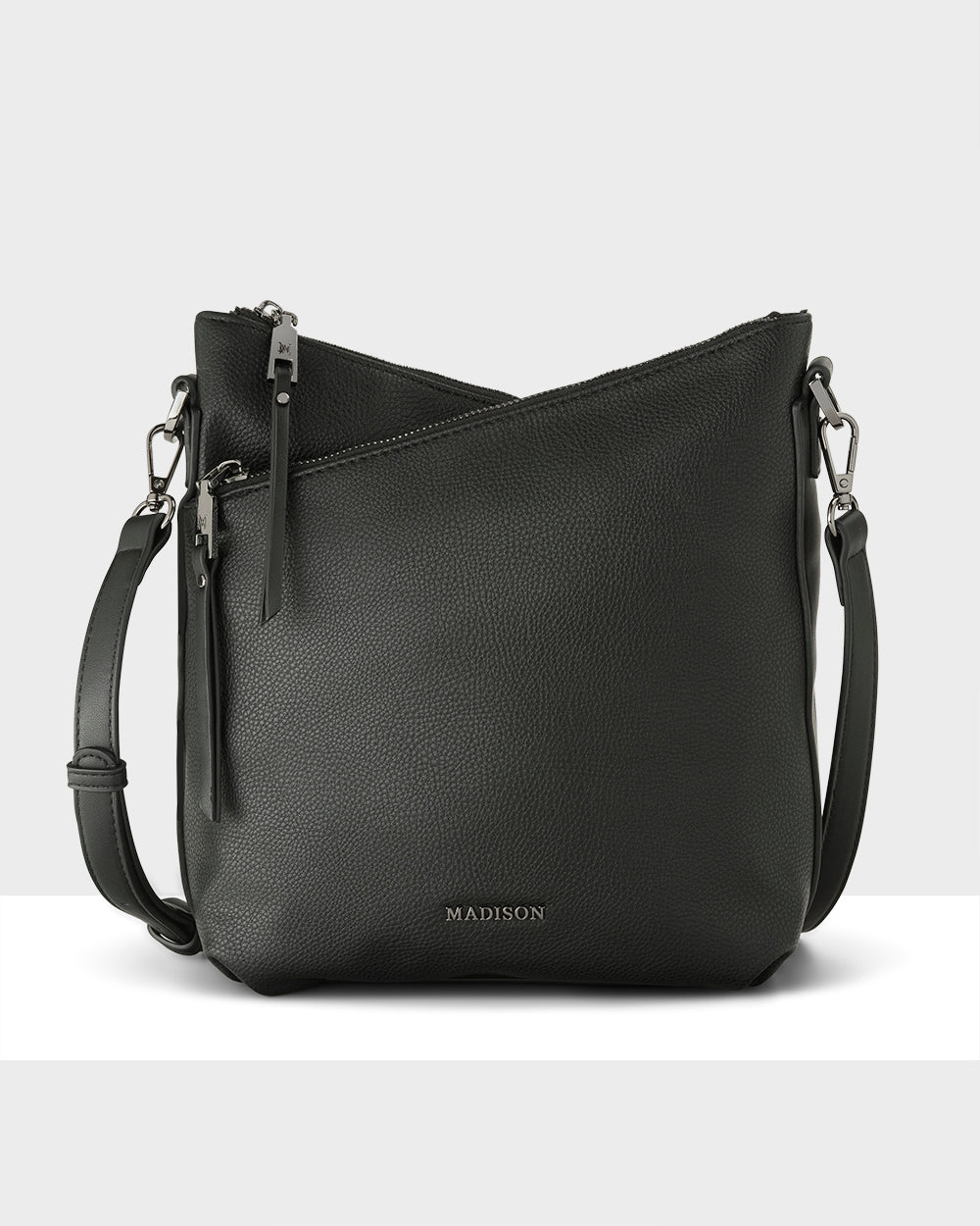 Maya Medium Double Zip Sling Crossbody Bag-Handbags-PEROZ Accessories