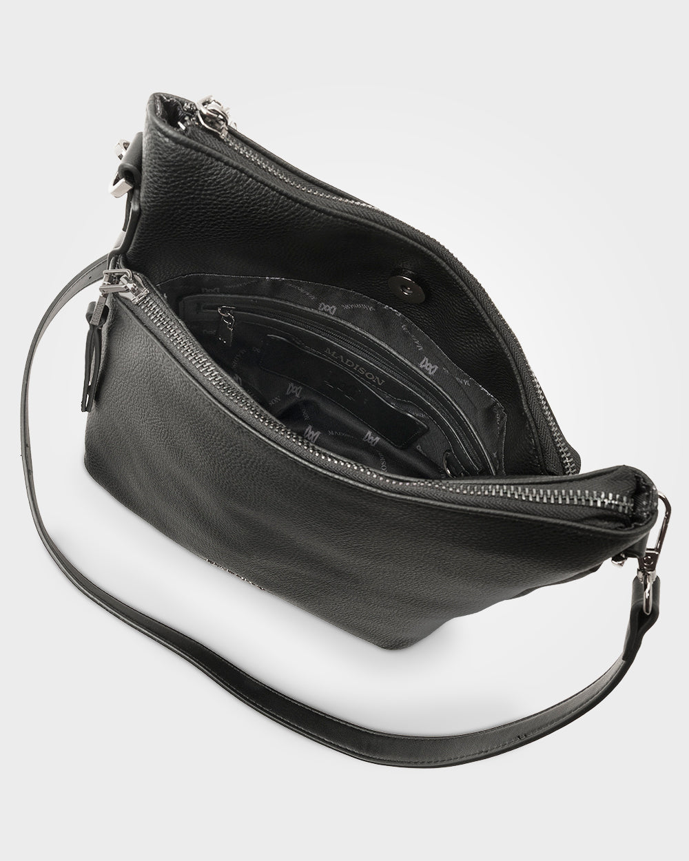 Maya Medium Double Zip Sling Crossbody Bag-Handbags-PEROZ Accessories