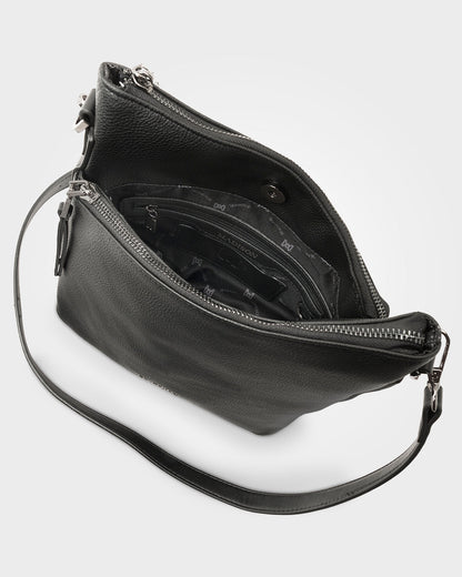 Maya Medium Double Zip Sling Crossbody Bag-Handbags-PEROZ Accessories