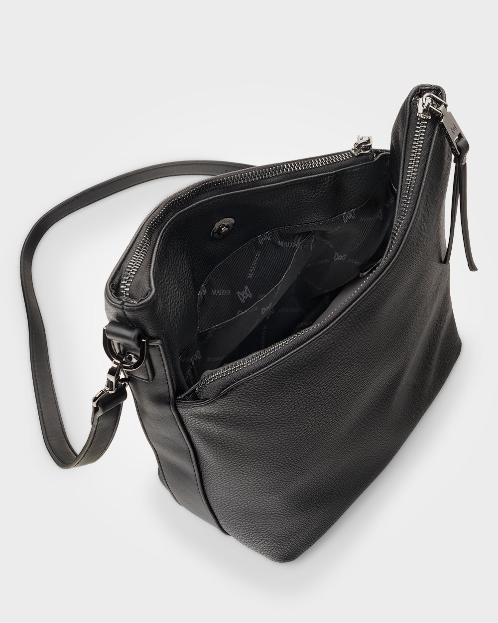 Maya Medium Double Zip Sling Crossbody Bag-Handbags-PEROZ Accessories