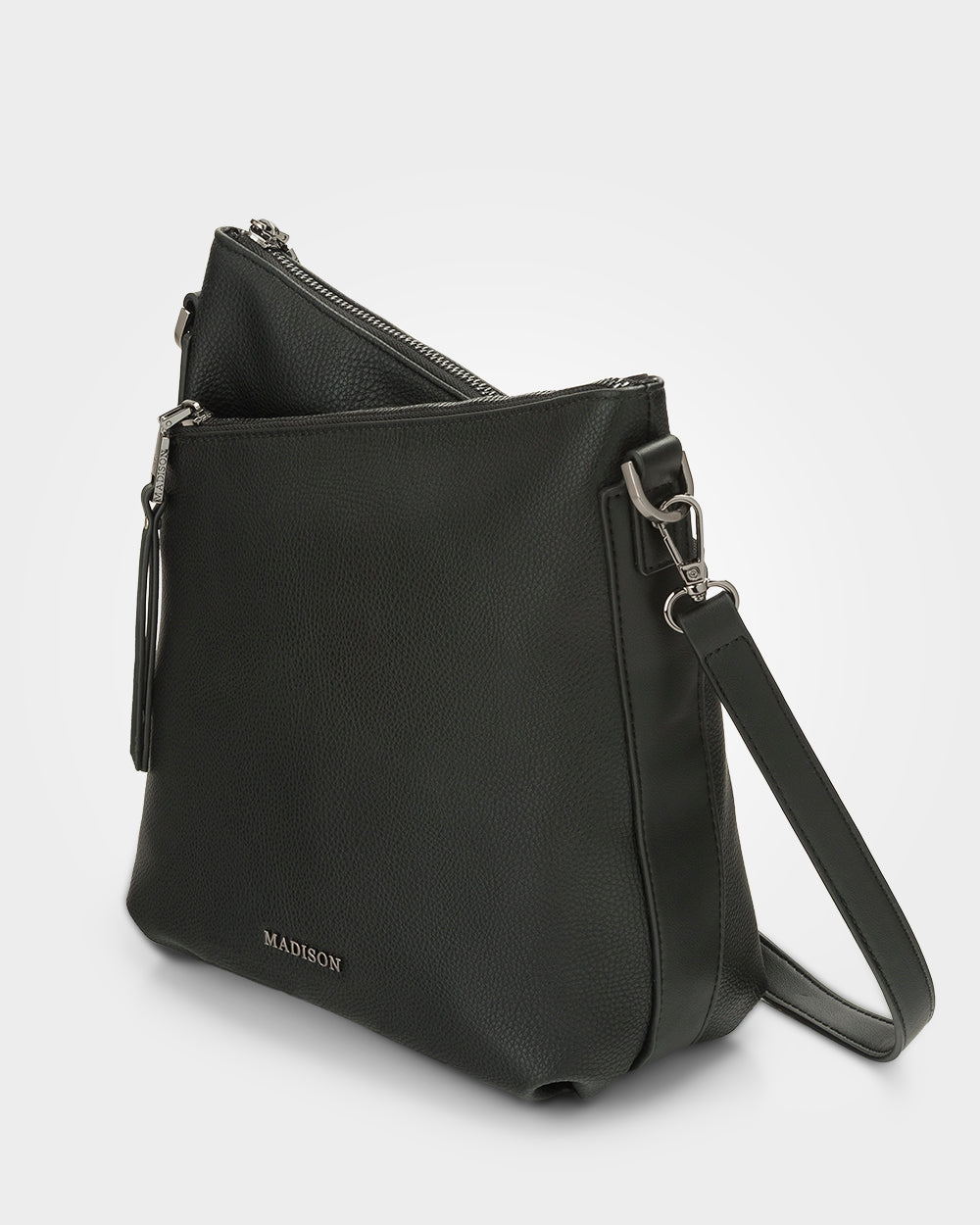 Maya Medium Double Zip Sling Crossbody Bag-Handbags-PEROZ Accessories