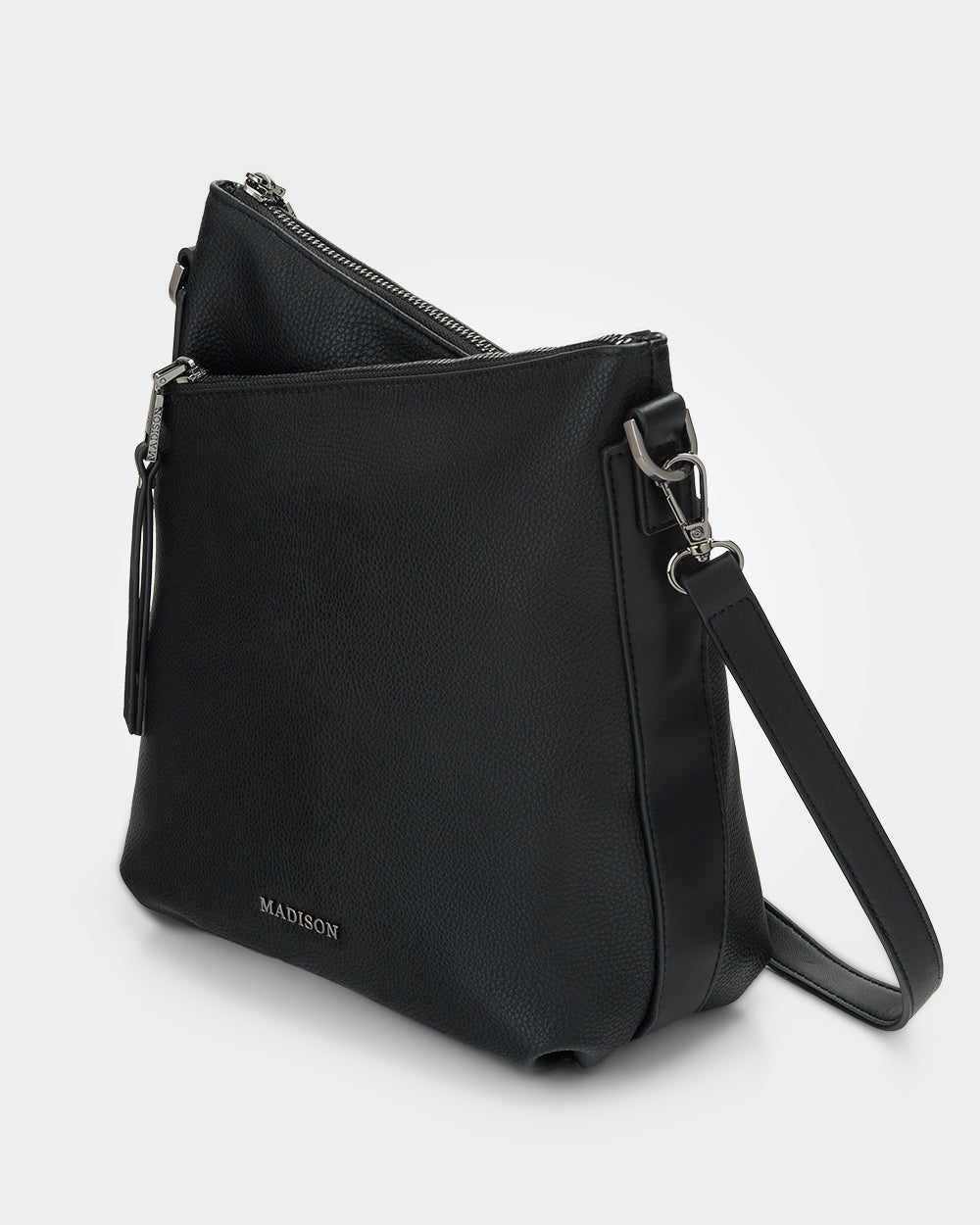 Maya Medium Double Zip Sling Crossbody Bag-Handbags-PEROZ Accessories