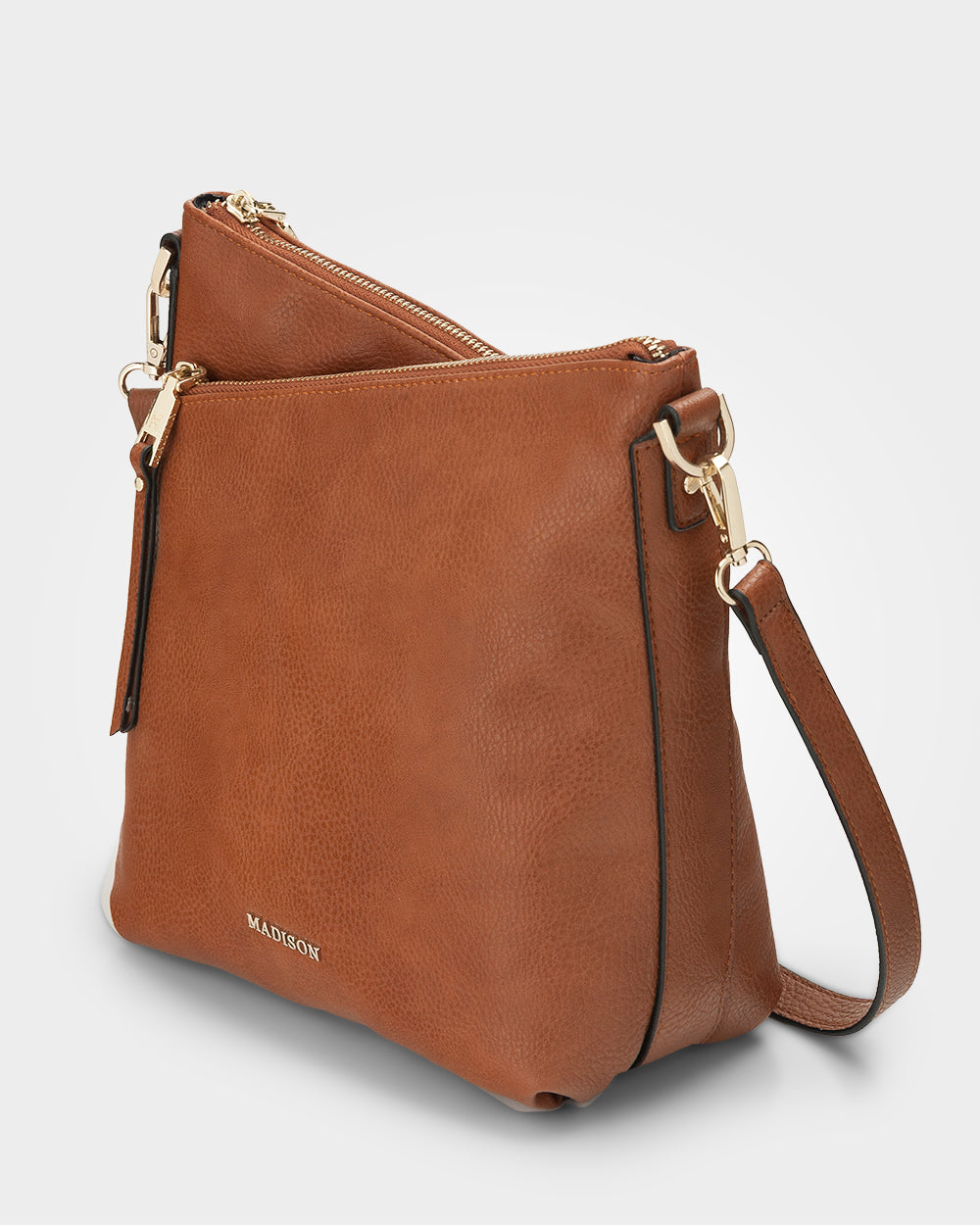 Maya Medium Double Zip Sling Crossbody Bag-Handbags-PEROZ Accessories