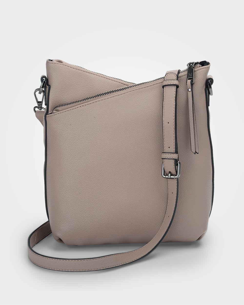 Maya Medium Double Zip Sling Crossbody Bag-Handbags-PEROZ Accessories