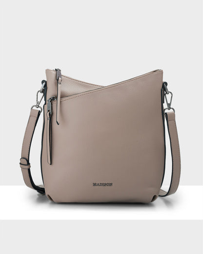 Maya Medium Double Zip Sling Crossbody Bag-Handbags-PEROZ Accessories