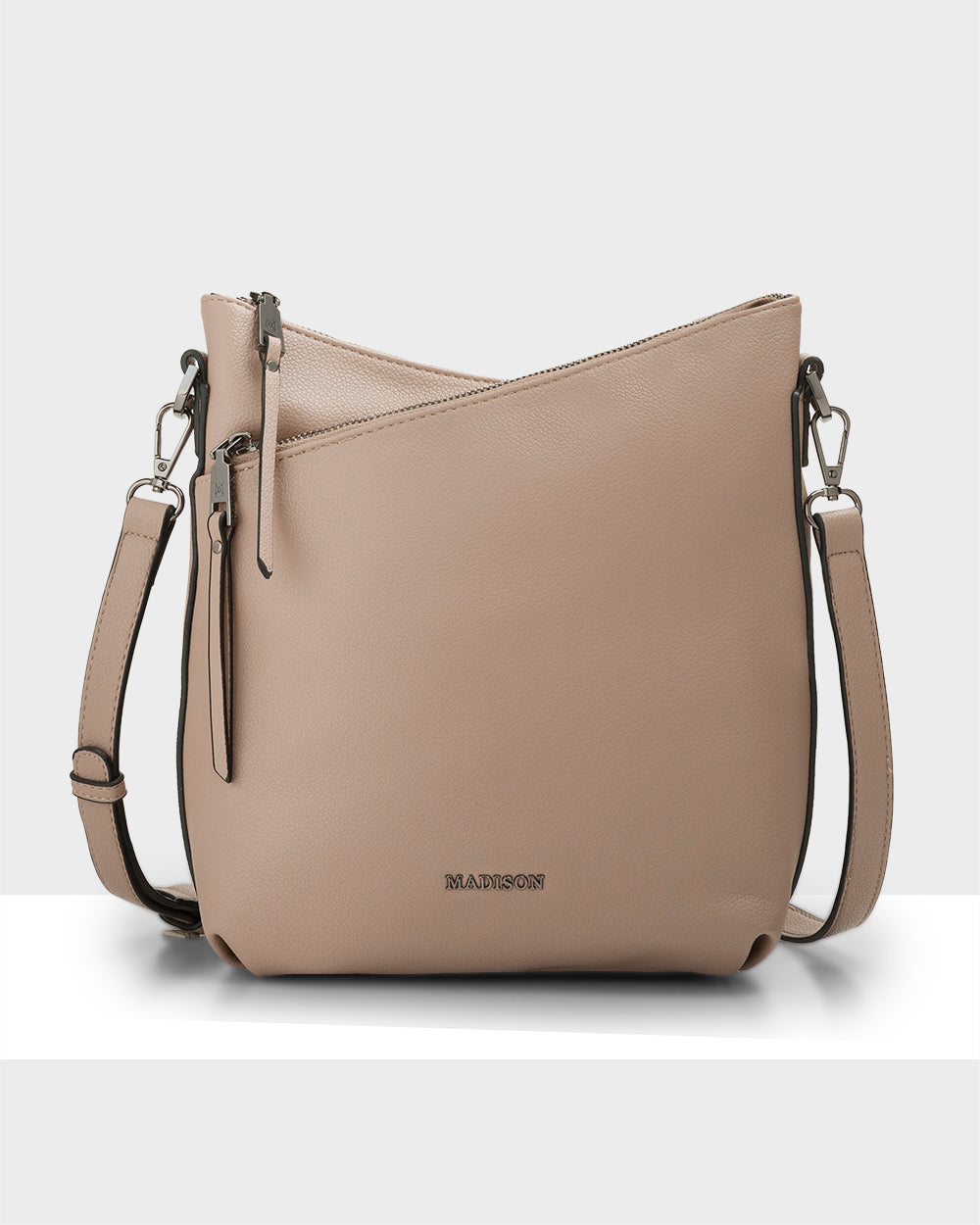 Maya Medium Double Zip Sling Crossbody Bag-Handbags-PEROZ Accessories