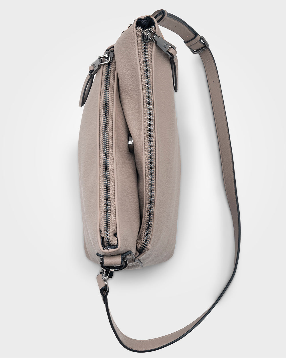 Maya Medium Double Zip Sling Crossbody Bag-Handbags-PEROZ Accessories