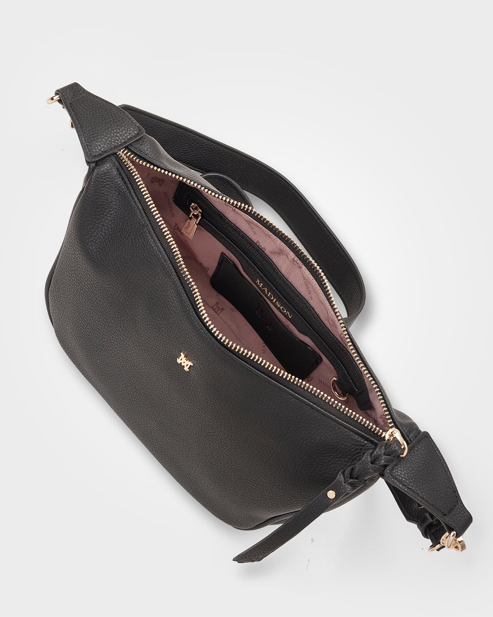 Ella Zip Top Crossbody Bag With Plait Zip Puller Detail-Handbags-PEROZ Accessories